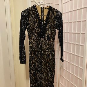 Black Nude Lacey dress